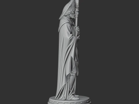 Saint Aldhelm - Devotional Statue 3D Model