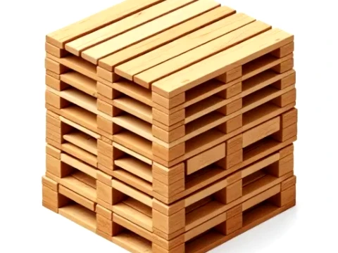 Stack of wooden shipping pallets 3D Model