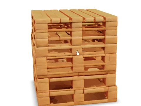 Stack of wooden shipping pallets 3D Model