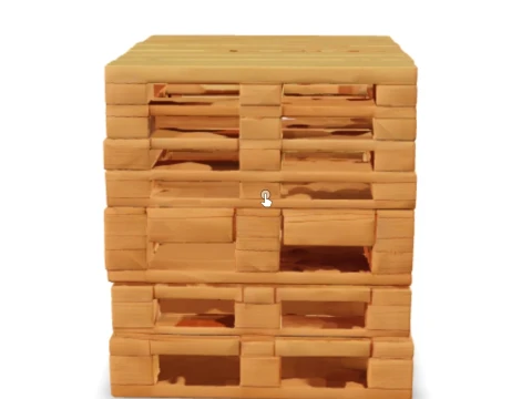 Stack of wooden shipping pallets 3D Model