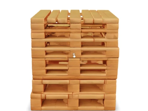 Stack of wooden shipping pallets 3D Model