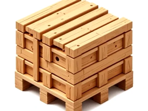 Pile de palettes d'exp&eacute;dition en bois Modèle 3D