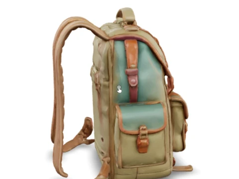 Canvas military-style backpack 3D Model
