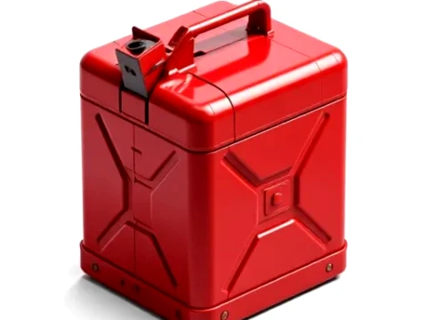 Bidón de metal rojo para combustible Modelo 3D