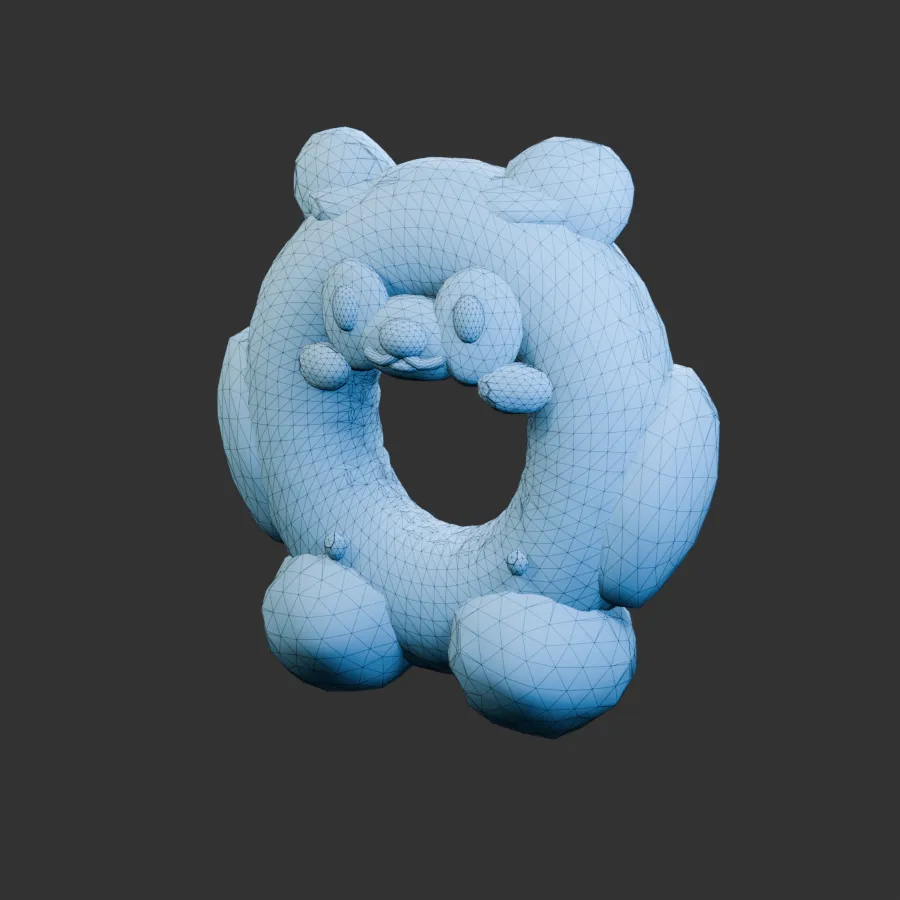 Plasticine donut 3D Model .c4d .max .obj .3ds .fbx .stl .blend 