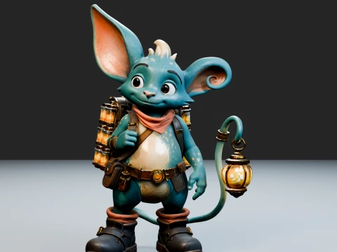 Shurkh Fantasy Sound Collector - Stylized PBR Character 3D Model