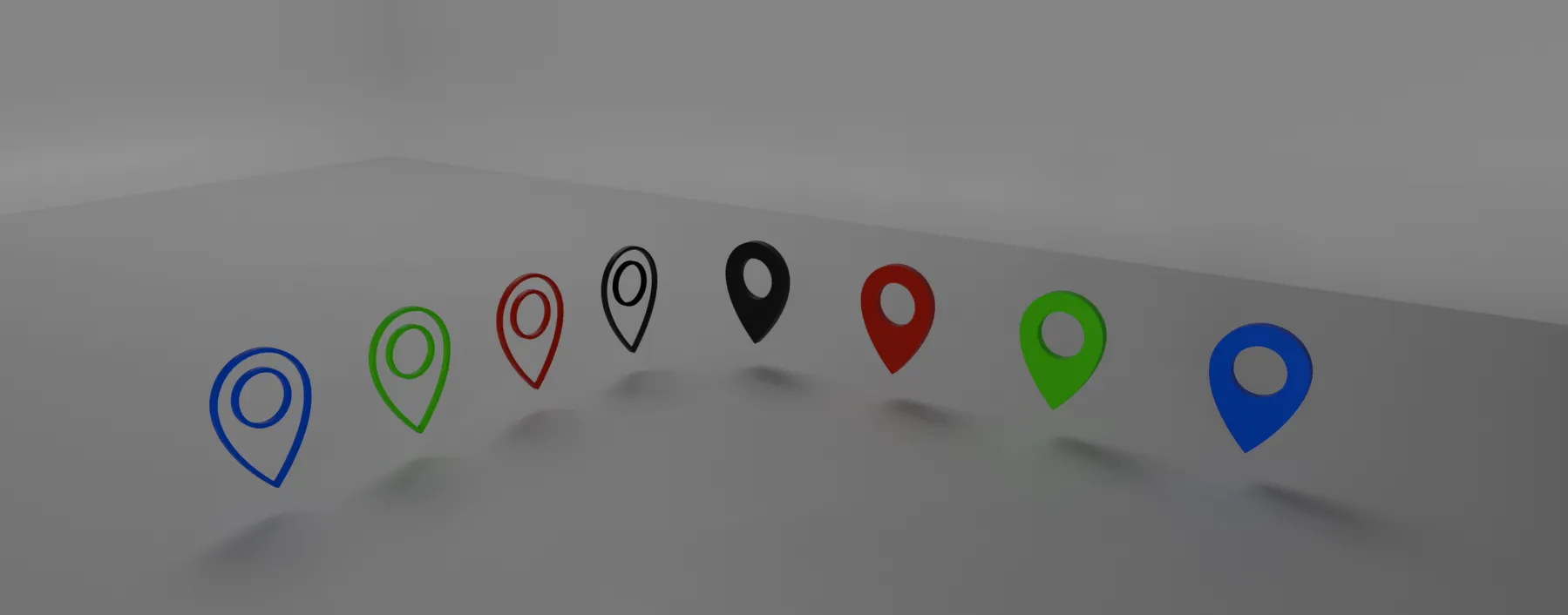 3D Map Pin Location Icons Pack 3D Model .c4d .max .obj .3ds .fbx .stl .blend 