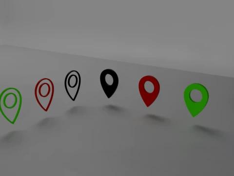 3D Map Pin Location Icons Pack 3D Model