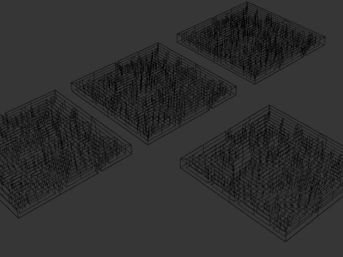 Simple 3D Maze Pack - 4 Color Variations 3D Model