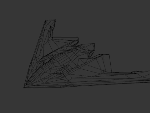 Low poly B2 Plane 3D Model