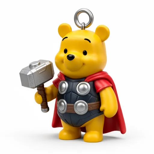 Winnie the Pooh Thor Ring Figure 3D Model .c4d .max .obj .3ds .fbx .stl .blend 