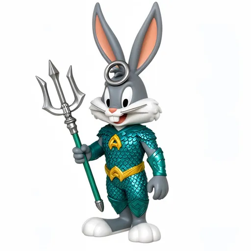 Bugs Bunny Aquaman Ring Figure 3D Model .c4d .max .obj .3ds .fbx .stl .blend 