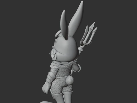 Bugs Bunny Aquaman Ring Figure 3D Model