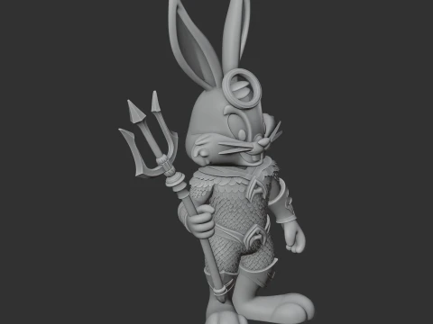 Bugs Bunny Aquaman Ring Figure 3D Model