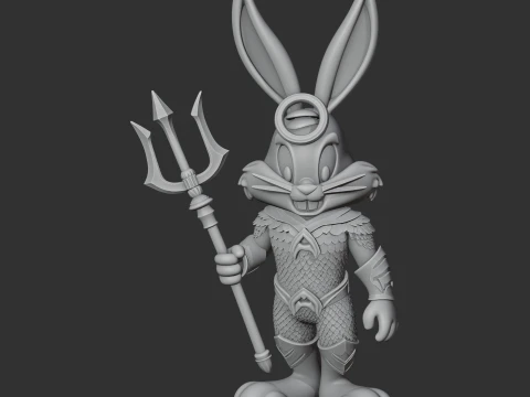 Bugs Bunny Aquaman Ring Figure 3D Model