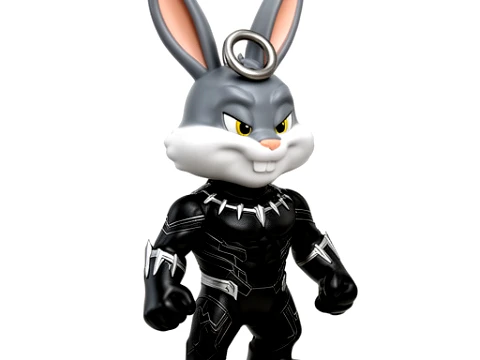 Bugs Bunny Black Panther Ring-figuur 3D Model