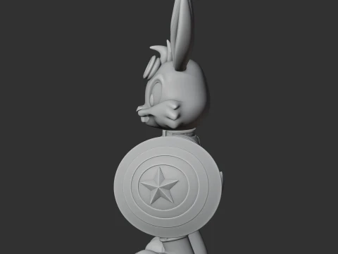 Bugs Bunny Captain America Ring Figure 3D Model