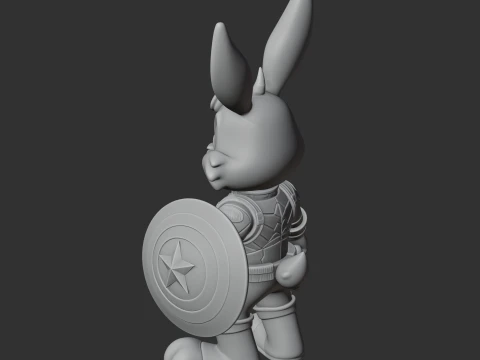 Bugs Bunny Captain America Ring Figure 3D Model