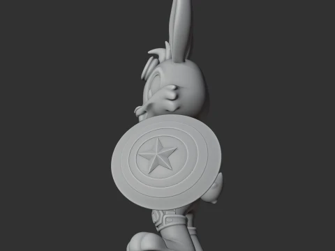 Bugs Bunny Captain America Ring Figure 3D Model