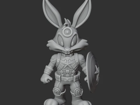 Bugs Bunny Captain America Ring Figure 3D Model