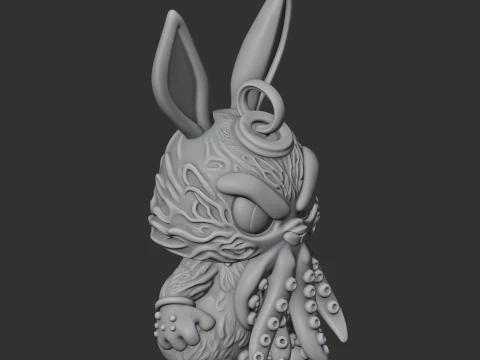 Bugs Bunny Cthulhu Ring Figure 3D Model