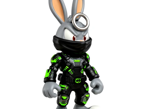 Bugs Bunny Cyber Ninja Ring Figure 3D Model