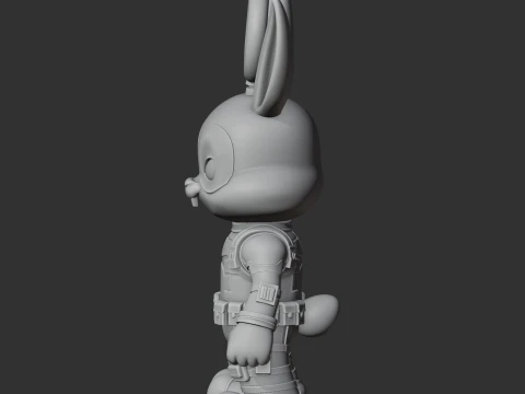 Bugs Bunny Deadpool Ring Figure 3D Model