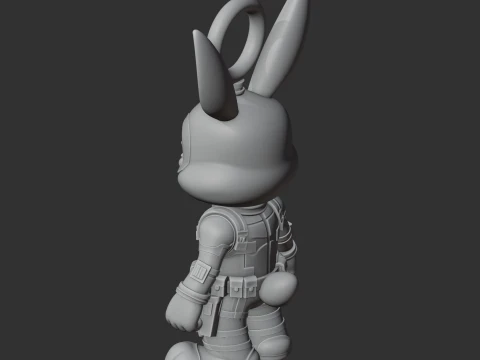 Bugs Bunny Deadpool Ring Figure 3D Model