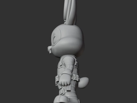 Bugs Bunny Deadpool Ring Figure 3D Model
