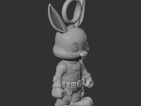 Bugs Bunny Deadpool Ring Figure 3D Model