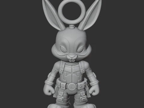 Bugs Bunny Deadpool Ring Figure 3D Model