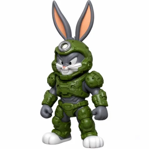 Bugs Bunny Doom Slayer Ring Figure 3D Model .c4d .max .obj .3ds .fbx .stl .blend 