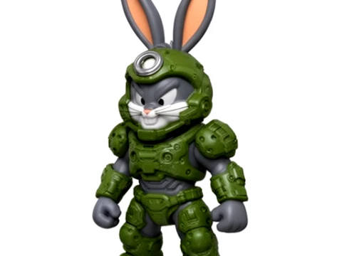 Bugs Bunny Doom Slayer Ring Figure 3D Model
