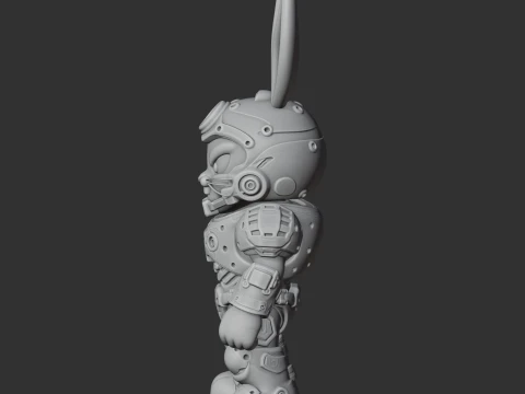 Bugs Bunny Doom Slayer Ring Figure 3D Model