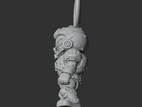 Bugs Bunny Doom Slayer Ring Figure 3D Model