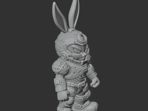 Bugs Bunny Doom Slayer Ring Figure 3D Model