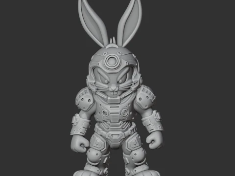 Bugs Bunny Doom Slayer Ring Figure 3D Model