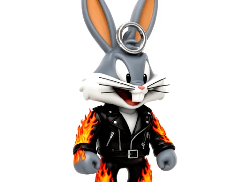 Bugs Bunny Ghost Rider Ring Figure 3D Model
