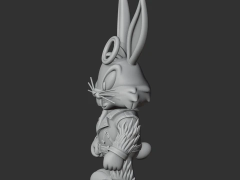 Bugs Bunny Ghost Rider Ring Figure 3D Model