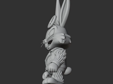 Bugs Bunny Ghost Rider Ring Figure 3D Model