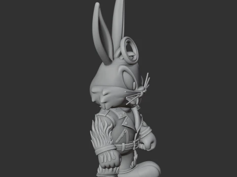 Bugs Bunny Ghost Rider Ring Figure 3D Model