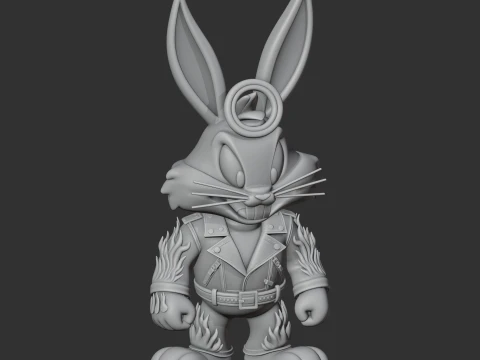 Bugs Bunny Ghost Rider Ring Figure 3D Model