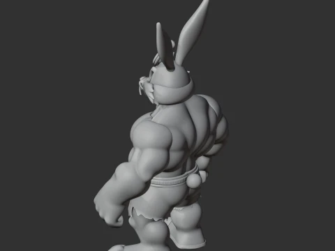 Bugs Bunny Hulk Ring Figure 3D Model