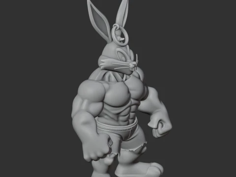 Bugs Bunny Hulk Ring Figure 3D Model