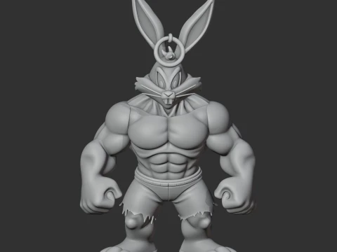 Bugs Bunny Hulk Ring Figure 3D Model