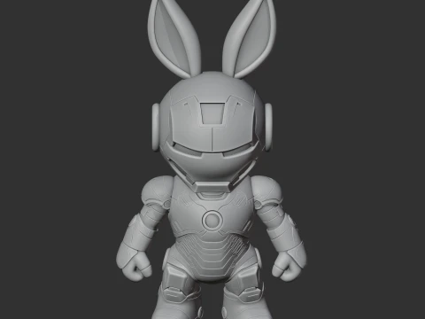 Bugs Bunny Iron Man Ring Figure 3D Model