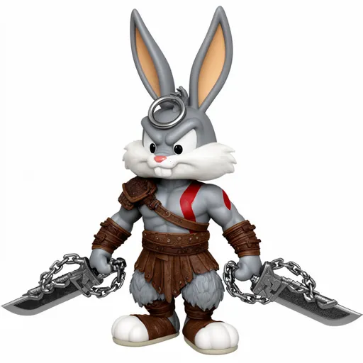 Bugs Bunny Kratos Ring Figure 3D Model .c4d .max .obj .3ds .fbx .stl .blend 