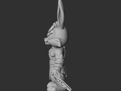 Bugs Bunny Kratos Ring Figure 3D Model