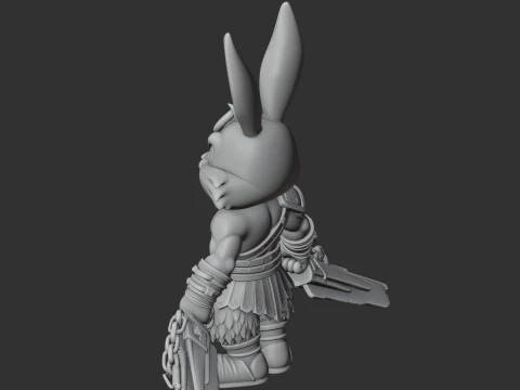 Bugs Bunny Kratos Ring Figure 3D Model