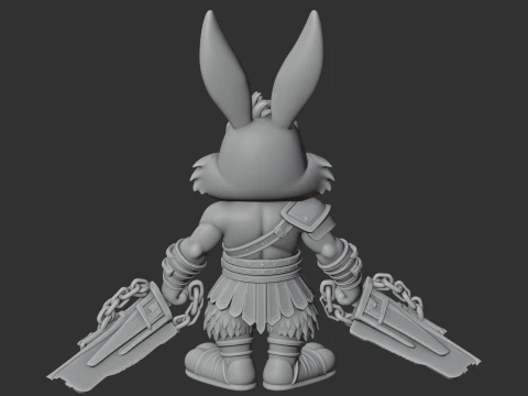 Bugs Bunny Kratos Ring Figure 3D Model